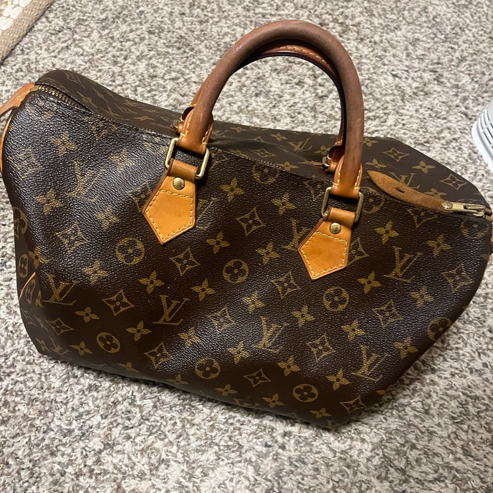 Dark brown & tan Louis vuttion purse